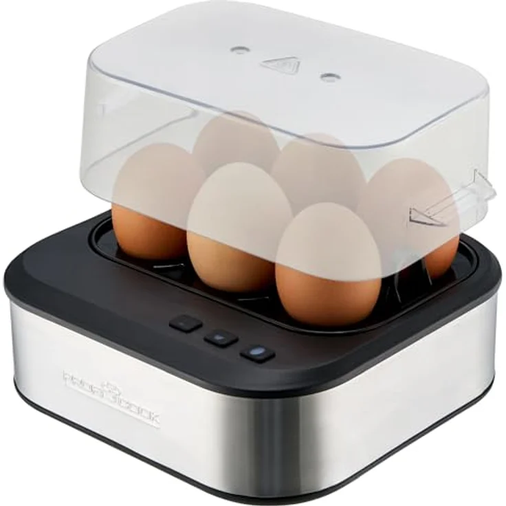 ProfiCook® PC-EK 1276 sprechender Eierkocher | kocht weich/mittel/hart | 6 Eier | Edelstahl mit Härtegradeinstellung – Bild 1