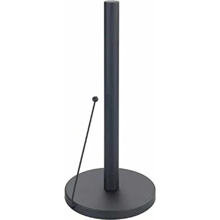 WENKO Küchenrollenhalter Clayton, Küchenhelfer, freistehender Halter für alle gängigen Küchenrollen ideal für die Küche, aus pulverbeschichtetem Metall, Küchenzubehör misst Ø 15 x 33 cm, Schwarz – Bild 1