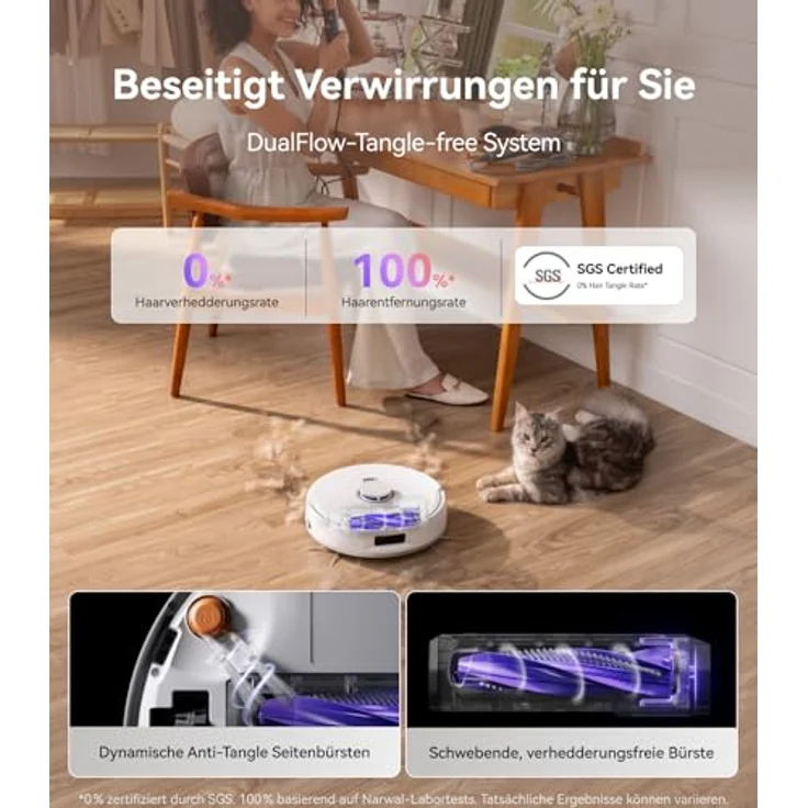Narwal Freo Z10 Saugroboter, 15.000 Pa, Anti-Tangle-Seitenbürste, Kantenreinigung, LiDAR 4.0 Sensor mit automatischer Staubbehälter-Selbstentleerung – Bild 3