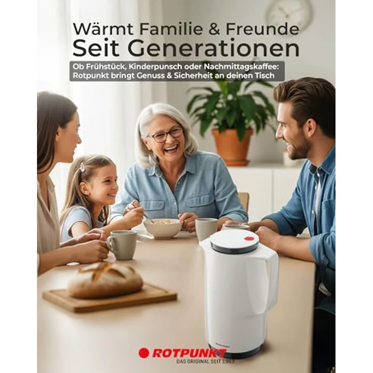 ROTPUNKT Isolierkanne 760 MAXIMA 1,0 l | Zweifunktions-Drehverschluss | BPA Frei- gesundes Trinken | Made in Germany | snow – Bild 6