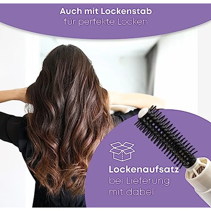 ProfiCare PC-HTH 3003 3in1 Ionen-Trockenhaube, Haartrockner und Lockenbürste in Einem, inkl. praktischer Aufbewahrungstasche, weiß – Bild 6