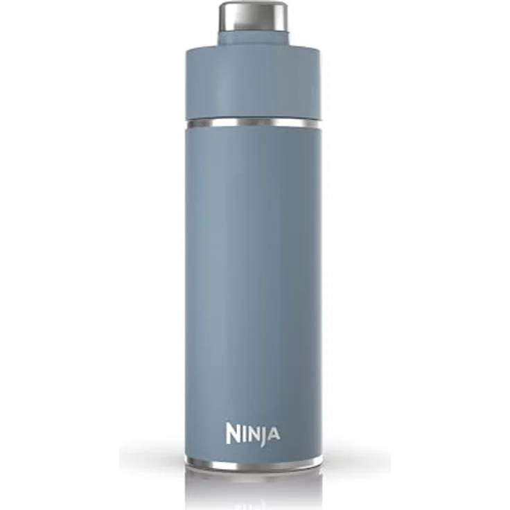 Ninja Thirsti Wasserflasche/Thermobecher to go, 530ml, auslaufsicherer Deckel, für kohlensäurehaltige, heiße & kalte Getränke, dreifach isolierter Travel Mug, Edelstahlflasche, Blau – Bild 1