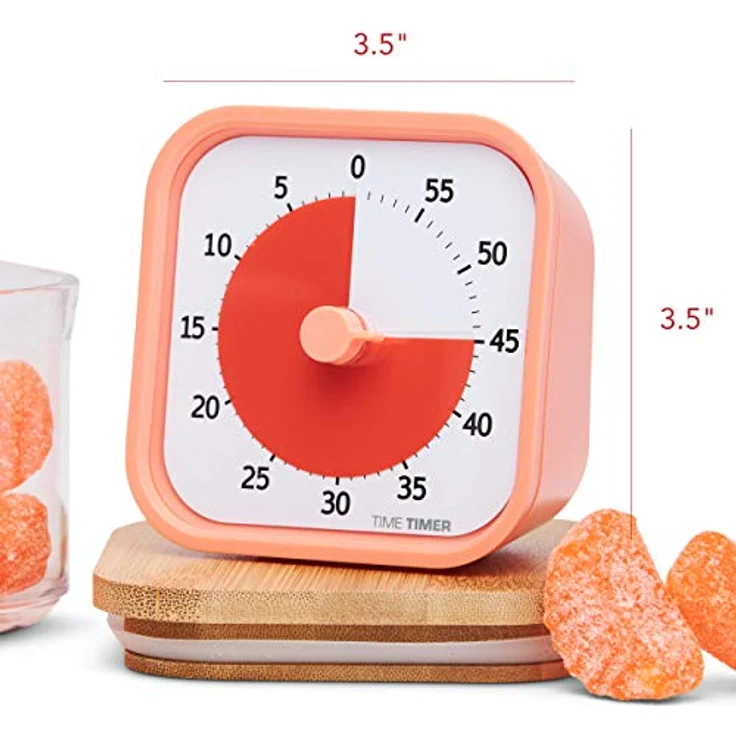 Time Timer Home MOD - 60 Minuten Visueller Timer Home Edition für Kinder – Homeschooling, Timer für Schultisch, Bürotisch und Meetings mit lautlosem Betrieb, TTM9-HDO-W – Bild 3