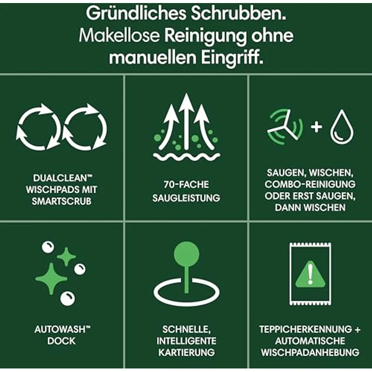 iRobot Roomba Plus 405 Combo Robot + AutoWash Dock Saugroboter mit Wischfunktion - Clearview LiDAR - 7000Pa - DualClean Wischpads - SmartScrub - Teppicherkennung - 75 Tage Entleerung - Weiß – Bild 2