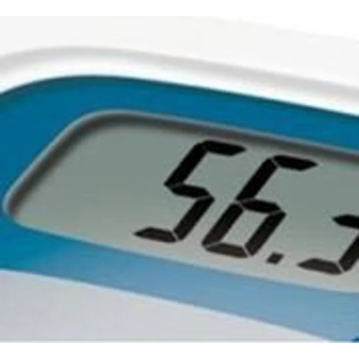 Terraillon Elektronische Personenwaage, automatisches Ein-/Ausschalten, großer LCD-Bildschirm, 160 kg, Fenster, Weiß/Blau – Bild 3