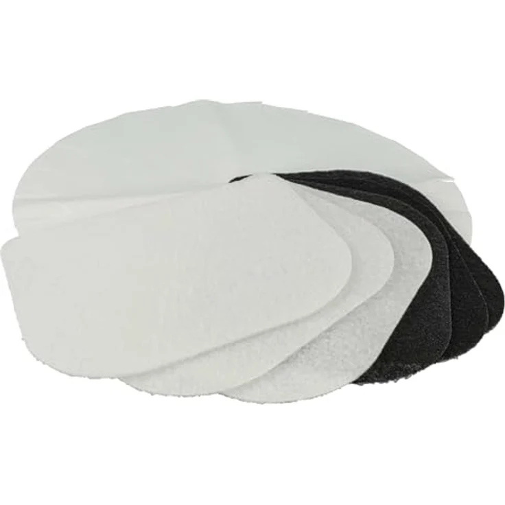 vhbw 12-tlg. Filter-Set für De Longhi 5525101500, 3x Kohlefilter schwarz, 3x Fettdunstfilter weiß, 6x Papierfilter weiß – Bild 2