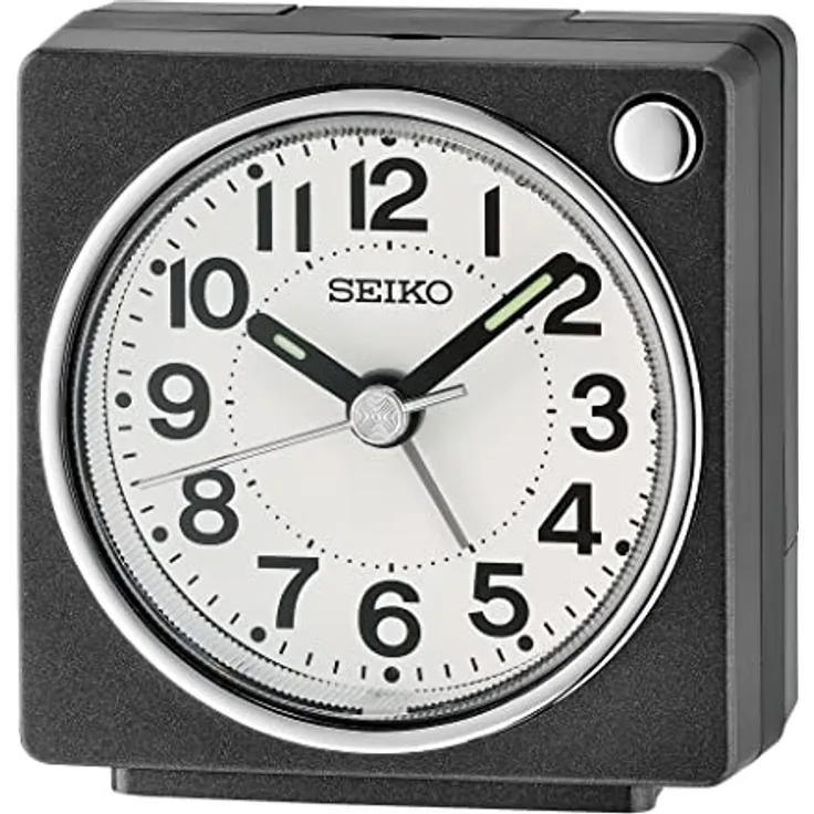 Seiko Clocks Wecker QHE196K, Kunststoff mit Zifferblattbeleuchtung, Piep-Alarm und Schlummerfunktion, 6,6 x 6,4 x 3,6 cm