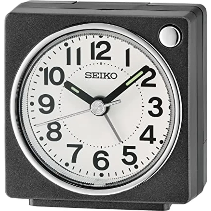 Seiko Clocks Wecker QHE196K, Kunststoff mit Zifferblattbeleuchtung, Piep-Alarm und Schlummerfunktion, 6,6 x 6,4 x 3,6 cm – Bild 1