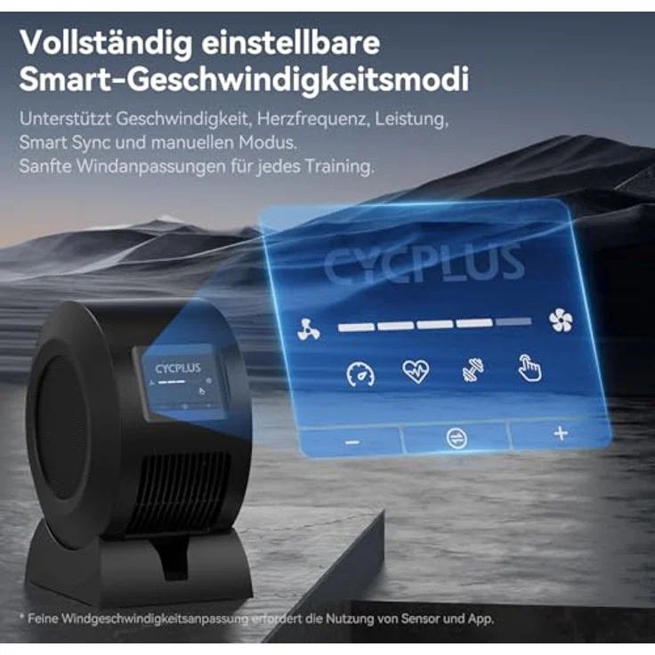 CYCPLUS Intelligenter Indoor-Radfahrventilator, BLDC-Motor, 5 Geschwindigkeitsmodi, Fernbedienung und APP-Steuerung, geräuscharm, Bluetooth/ANT kompatibel – Bild 4