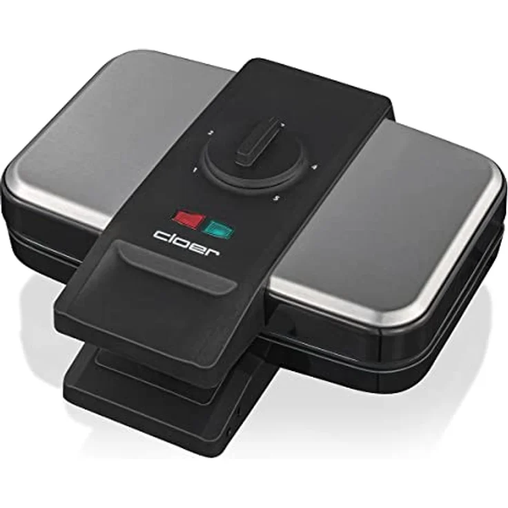 Cloer 1459 Brüsseler Waffeleisen, 1000 W, Backampel, stufenlos wählbarer Bräunungsgrad, schwarz-edelstahl - Preisvergleich – Bild 1