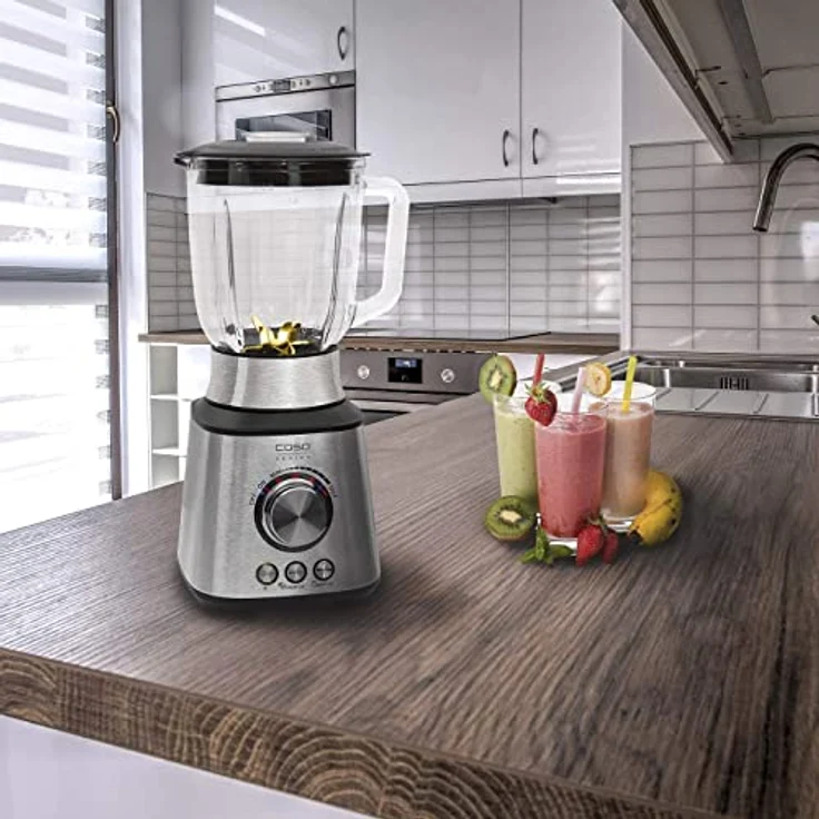 Caso MX 1000 - Design Standmixer, für leckere Smoothies, Milchshakes oder Cocktails, 1000 Watt, 17.000 Umdrehungen-min., hitzebeständiger 1,5L Glas-Mixbehälter, 8-fach Messer aus langlebigem Edelstahl – Bild 3