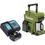 Makita Filterkaffeemaschine DCM 501 SFO 12 V max. / 18 V Olive + 1x Akku 3,0 Ah + Ladegerät