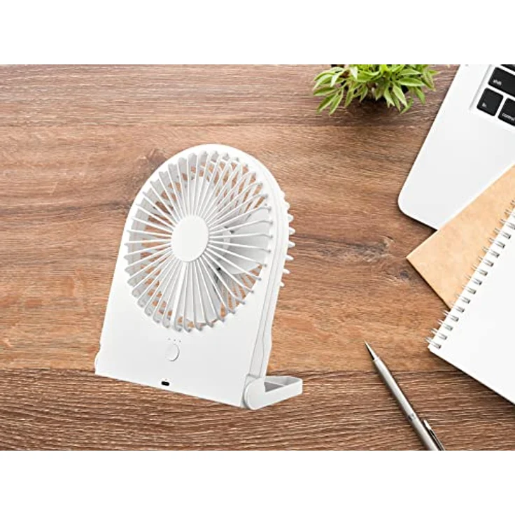 Setpoint Mini Ventilatoren 2er SET, Akku mit USB-C Anschluß, 3 Geschwindigkeitsstufen, Weiß, Höhe 23cm – Bild 5