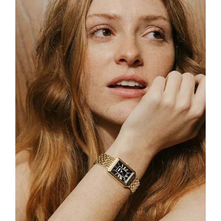 FOSSIL Damen Analog Quarz Uhr ES5434, goldfarbenes Edelstahlgehäuse, schwarzes Zifferblatt, 50m wasserdicht – Bild 2