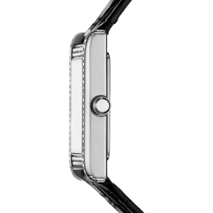 Emporio Armani Damen Analog Quarz Uhr mit Leder Armband AR11623, silbernes Zifferblatt, schwarz – Bild 3