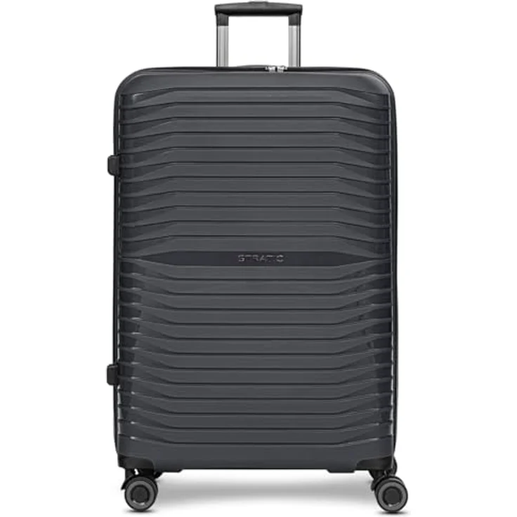 Stratic Shine Koffer & Trolley Groß | Hergestellt aus Bruch- & Kratzfestem Polypropylen mit 4 Rollen, arretierbarer Griff, Kreuzpackgurt und TSA-Schloss | 51 cm x 30 cm x 75 cm - 4.03kg – Bild 2