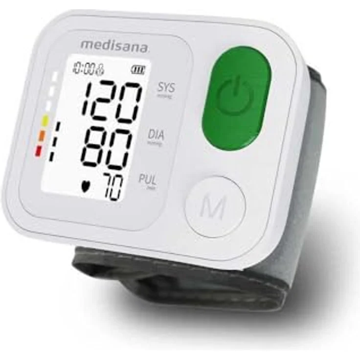 Medisana Handgelenk-Blutdruckmessgerät BW 345, Apelfarbskala, LC-Display, mit extra großen Knöpfen – Bild 1
