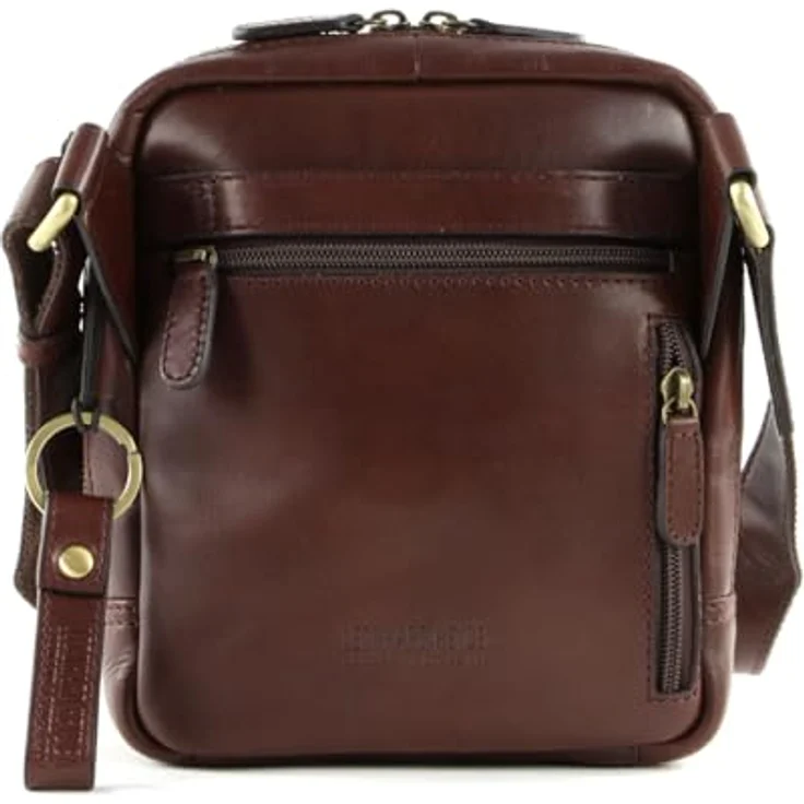 Leonhard Heyden Cambridge Umhängetasche aus 100% Leder, rotbraun, 18 cm x 6 cm x 21 cm – Bild 3