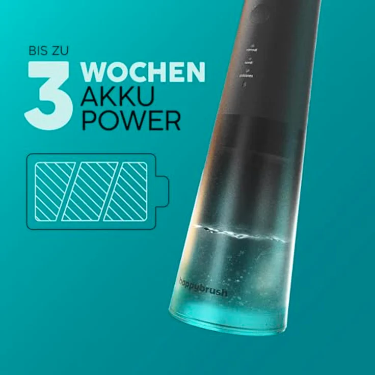 happybrush Eco Flow Munddusche Set, Kabelloser Water Flosser mit 3 Wochen Power Akku, 360° rotierbaren Düsen, effektive Zahnzwischenraumreinigung, Black/Mint – Bild 3