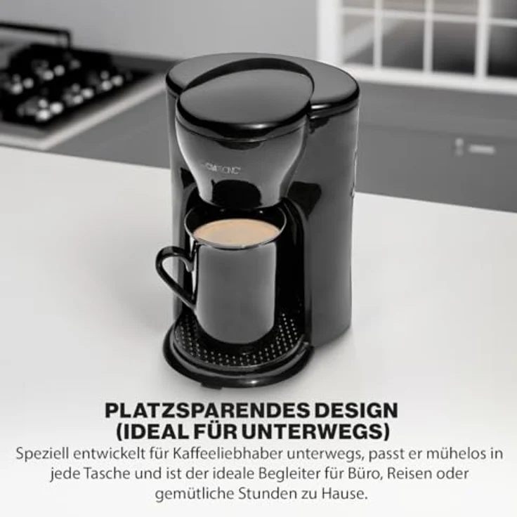 Clatronic KA 3356 1-Tassen-Kaffee-Automat, inkl. Keramiktasse, schwarz – Bild 2