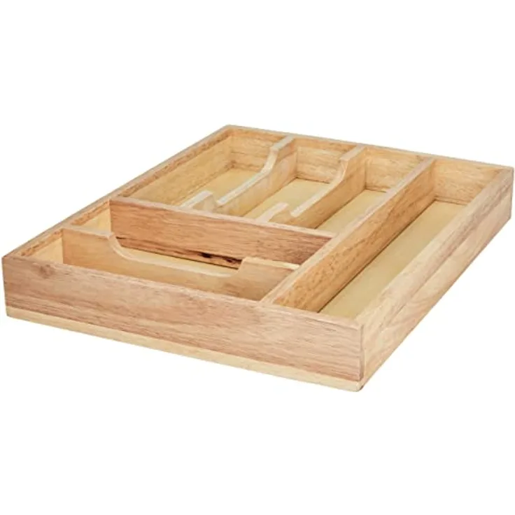 Zeller 24045 Besteckkasten, Gummibaum, ca. 34 x 43 x 6 cm, Rot, 1 - Pack