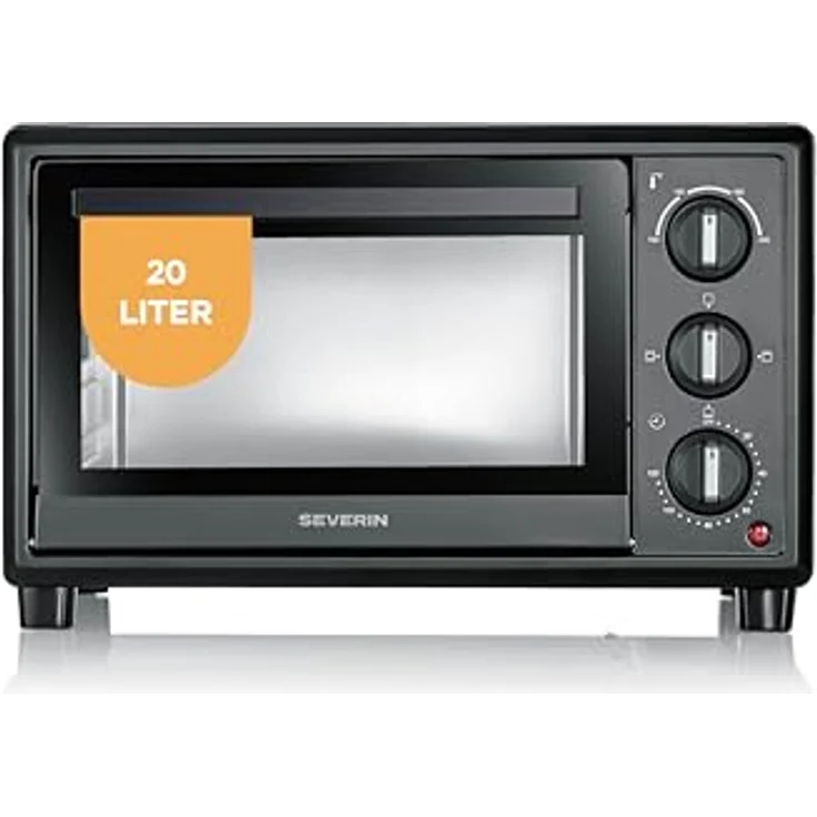 Severin TO 2078, Back- und Toastofen mit 20L, 230°C, 120Min. Timer, Ober- und Unterhitze, 1600W, schwarz – Bild 1