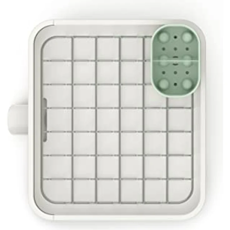 Joseph Joseph Extend Ausziehbares Abtropfgestell - Light Stone/Sage, Verstellbarer Geschirrabtropfkorb, Geschirrständer mit Abnehmbarem Besteckhalter, schwenkbarem Abfluss – Bild 3