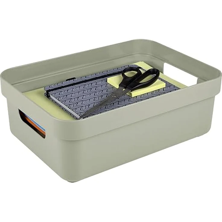 SUNWARE perfectly organised Sigma Home Aufbewahrungsbox, 9 l, Grün, stapelbar, aus recyceltem Material mit Griffen – Bild 2