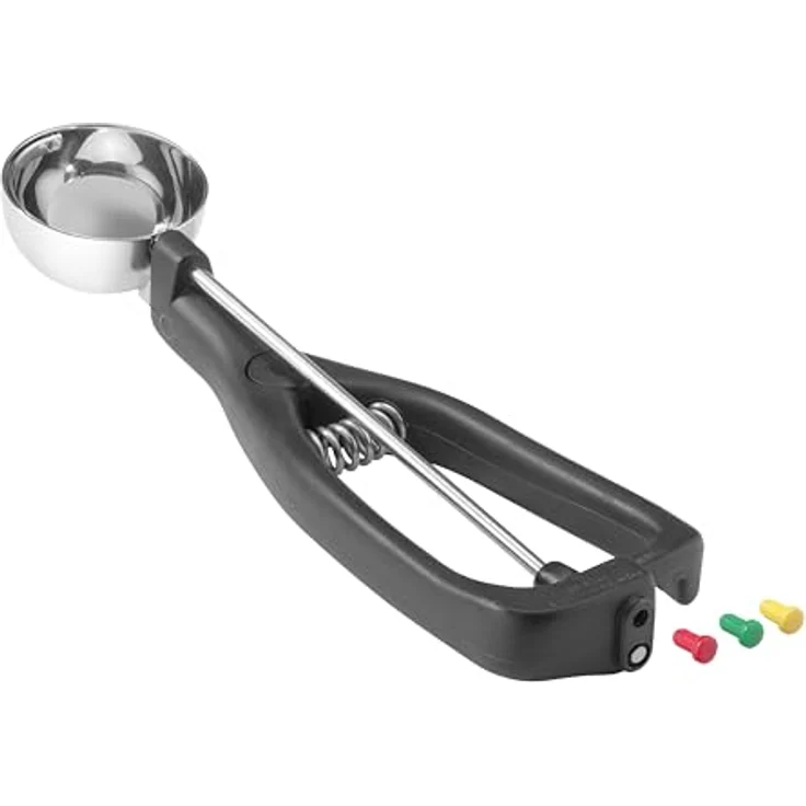 HENDI Eisportionierer für Linkshänder, ergonomischer Eislöffel mit Auslöser, ø45mm, Edelstahl, inklusive farbiger Pins, 1/40 Portionen, Made in Germany – Bild 5