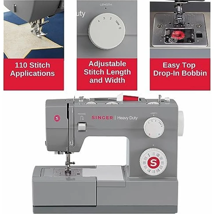 Singer Heavy Duty 4432, Nähmaschine, Grau – Bild 3
