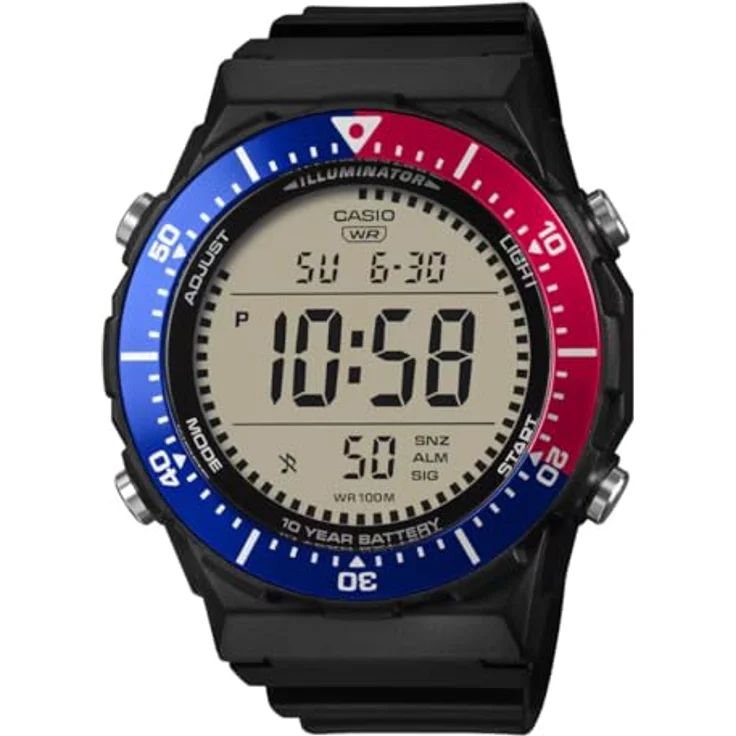 Casio Digitale Sportuhr AE-1700H-1A2VEF, wasserdicht bis 10 bar, mit LED-Hintergrundbeleuchtung, Stoppuhr und 10 Jahren Batterielebensdauer, Schwarz – Bild 2