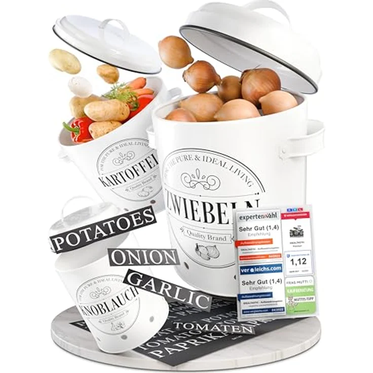 OEM IDEALTASTIC® Kartoffelbewahrungsbox 3-teilig, Vorratsdosen mit 360° Belüftungssystem für optimale Frische – Bild 2