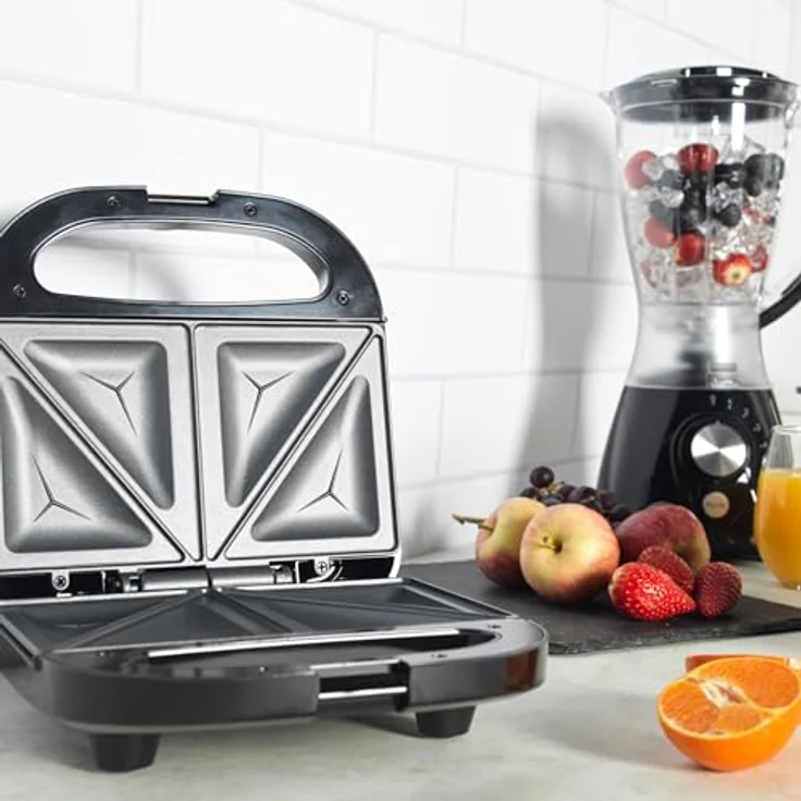 Progress EK5851P 2-Scheiben Sandwichtoaster – Elektrischer Doppel Snack Maker mit Antihaftbeschichtung, Automatischer Temperatursteuerung und 750W Leistung – Bild 4