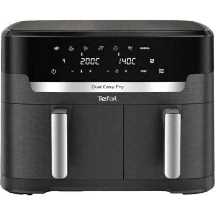 Tefal EY942H Dual Easy Fry XXL Heißluft-Fritteuse in grau, 11-Liter-Doppelkammer, schnelle Zubereitung in unter 15 Minuten – Bild 2