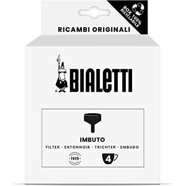 Bialetti Ricambi, Includes 1 Funnel Filter, Compatible with Brikka 4 cups