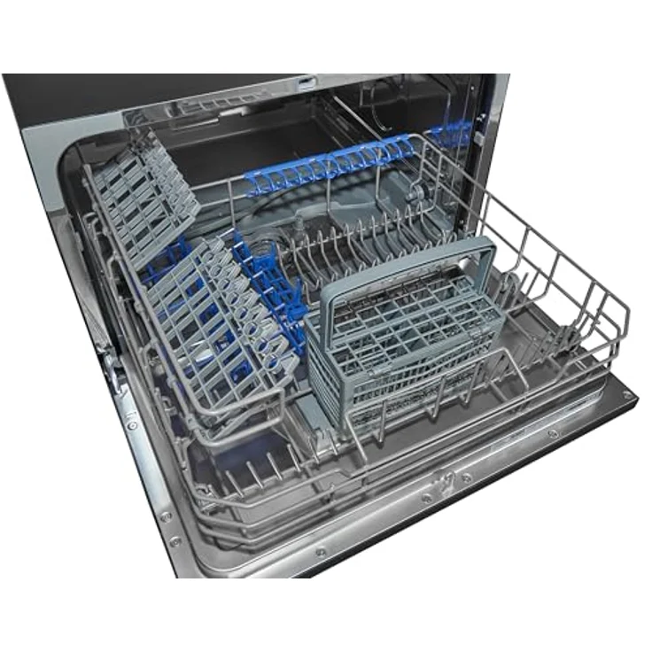 Exquisit EGSP1060-E-030D, Einbau Geschirrspüler für 6 Maßgedecke, 49 dB, 6 Programme, Startzeitverzögerung, schwarz – Bild 7