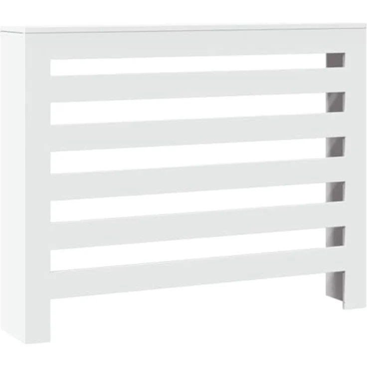 vidaXL Heizkörperverkleidung, Weiß 104x20x82 cm, langlebiger Holzwerkstoff mit modernem Latten-Design und praktischer Ablagefläche – Bild 1