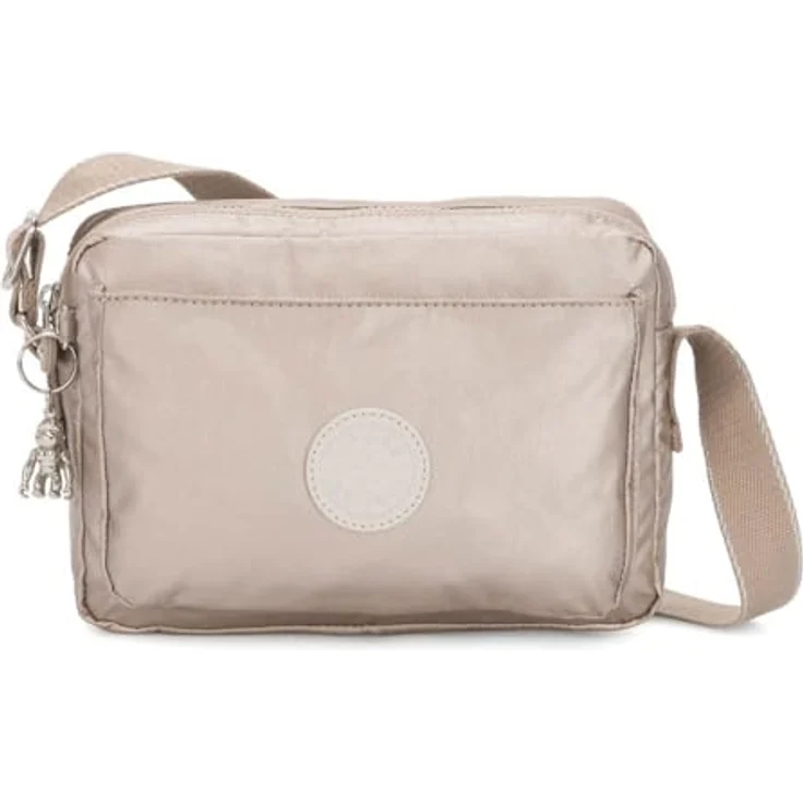 Kipling Classics Abanu M, Umhängetasche 24 cm aus robustem Material, verstellbarer Schultergurt, Silber – Bild 1