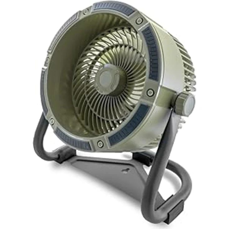 Unold Tischventilator 86656, Akkuventilator für Outdoor & Indoor, 6000 mAh, bis zu 12h Laufzeit, 10 Watt, Grün – Bild 1
