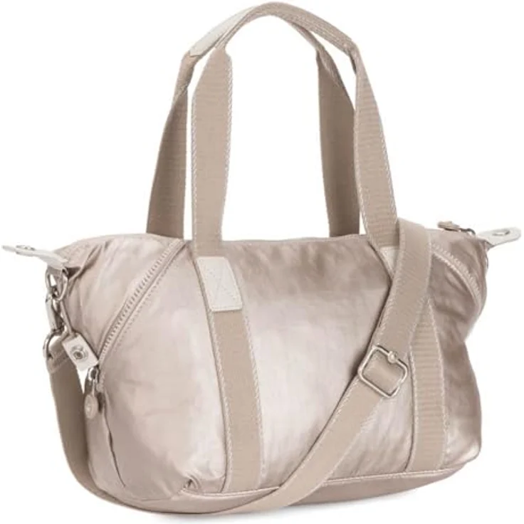 Kipling Basic Plus Art Mini Schultertasche, Damenhandtasche aus strapazierfähigem Material mit verstellbarem Schultergurt, 27 cm, Beige – Bild 5