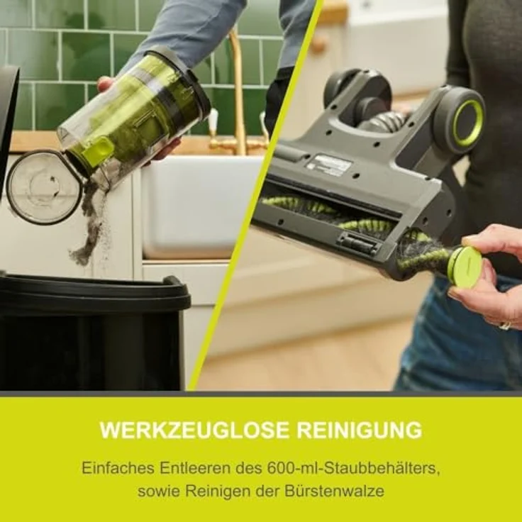 Ryobi RSVS18-0 5133006506, Akku-Bodenhandsauger, Anthrazit, leistungsstarker Motor und Dual-Zyklonen-System – Bild 5