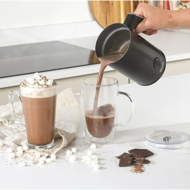 Salter Chocolatier Heißschokoladenbereiter - 4-in-1 Milchaufschäumer & Milchheizer, 240ml/115ml, 500W, kabellos, LED-Bedienfeld für warme und kalte Getränke – Bild 5