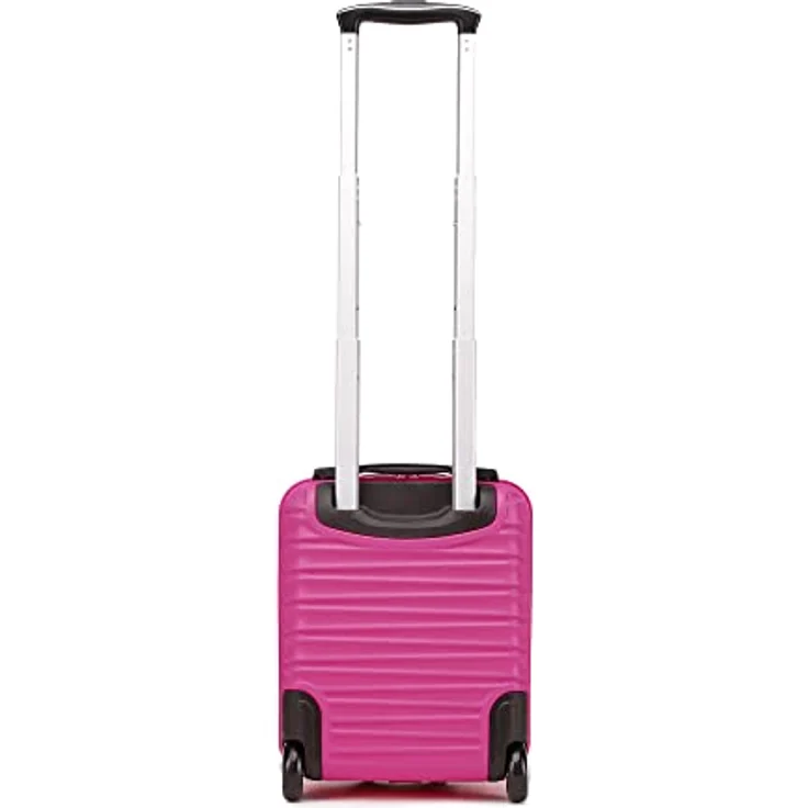 WITTCHEN Reisekoffer Kleinkoffer Kabinengepäck Rollkoffer Hartschale aus ABS mit 2 Standard-Rollen Zahlenschloss Teleskopgriff Groove Line Kleinkoffer XXS Rosa – Bild 5