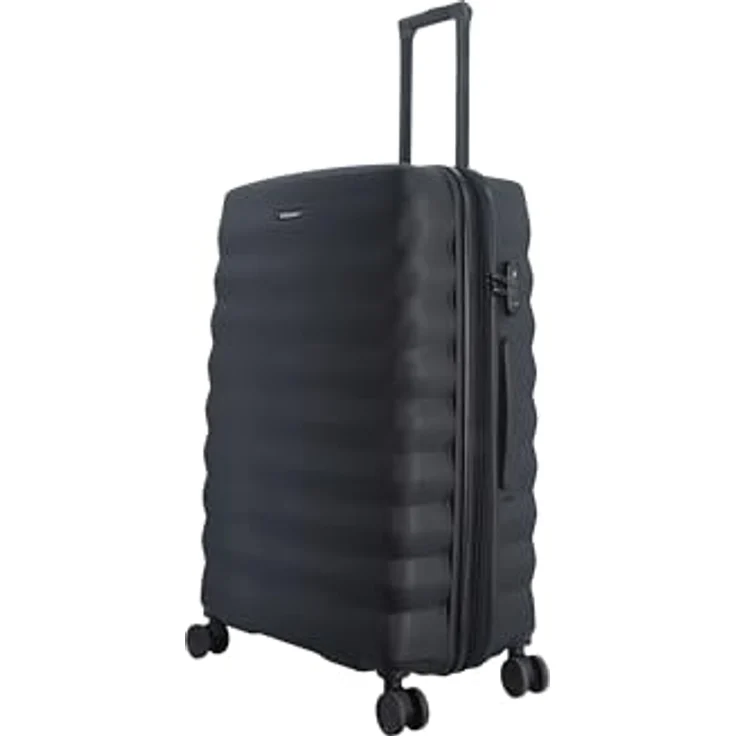 SAXOLINE Flow Reisekoffer, mittelgroß, erweiterbar, 67 x 47 x 25 cm, 61 l, schwarz, 4 kg, robust mit Teleskopgriff und 360-Grad-Schwenkrädern – Bild 3