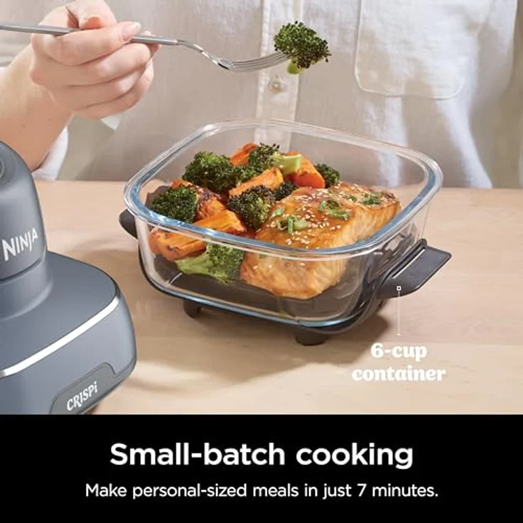 Ninja Crispi PowerPod - Tragbares Kochsystem mit 6 Tassen und 4 Tempware-Glas-Tassen, hitzebeständig, Aufbewahrungsdeckel, mikrowellengeeignet – Bild 5
