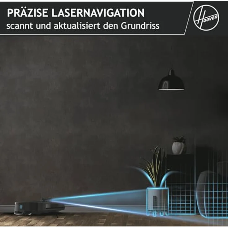Hoover HG4 Saugroboter mit Wischfunktion und Absaugstation – 4000Pa Saugkraft, Lasernavigation & App-Steuerung – selbstentleerender Staubsauger-Roboter mit Hindernissensor & Station-Rückkehr [HG450HP] – Bild 5