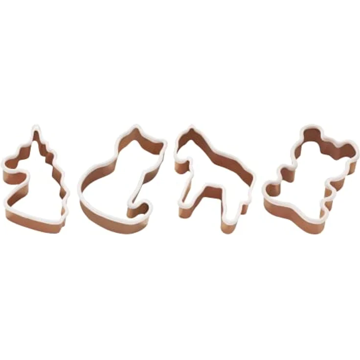Lurch 10545 Ausstechformen Tiere 4er Set, Edelstahl mit Silikonmantel, Einhorn, Katze, Pferd, Bär, spülmaschinengeeignet – Bild 1