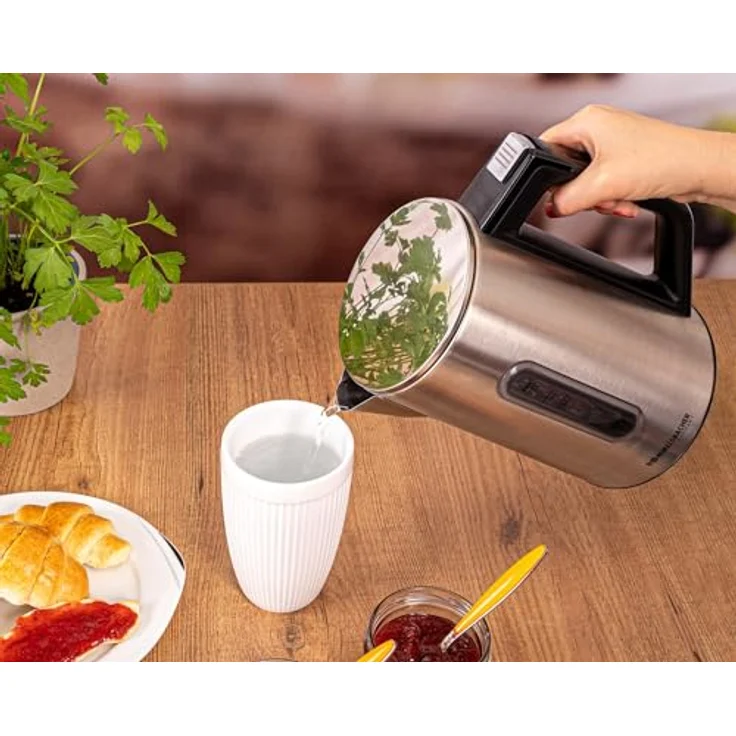 ROMMELSBACHER Wasserkocher WK 3000 - Füllmenge 1,7 Liter, 1-Tasten-Steuerung, Stellstart-Funktion, Temperaturwahl von 45-100 °C, geschlossener Kannenboden, Kochstoppautomatik, 3000 Watt – Bild 4