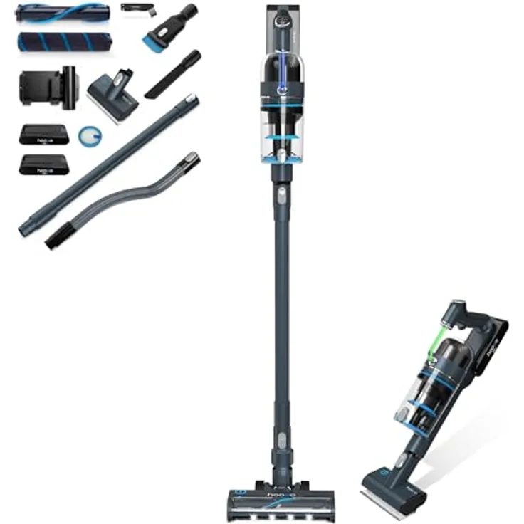 hoogo Akku-Staubsauger S6+ 2in1 | beutellos kabellos | Laufzeit bis zu 100 Min. | Handstaubsauger | inkl. 2 Wechselakkus | ideal für Tierhaarentfernung | LED Beleuchtung