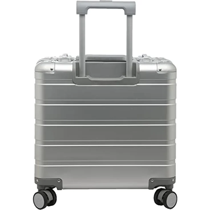 ALUMAXX 45192 Businesstrolley Gravity, Reisekoffer mit Overnight Fach und herausnehmbarer Fächermappe, Rollkoffer aus Aluminium, Trolleykoffer mit 4 Rollen, Koffer ca. 44 x 42 x 22,5 cm, Silber – Bild 2